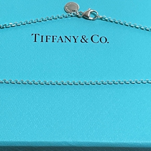 TIFFANY & CO "SPARKLER" BLUE ENAMEL COATED SILVER CHAIN/NECKLACE 100% AUTHENTIC - Picture 9 of 16